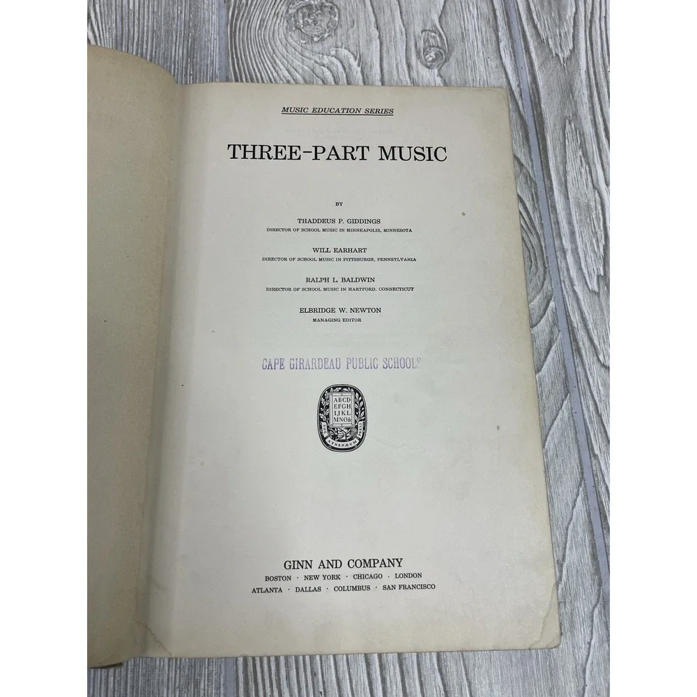 1925 Three-Part Music Ginn & Co Music Education Series Illustrated Antique
